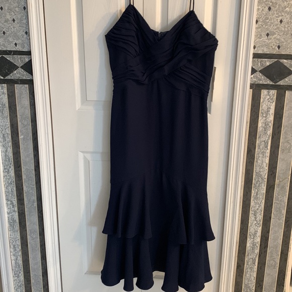 Monique Lhuillier Tiered Ruffle Cocktail Dress - Picture 8 of 13